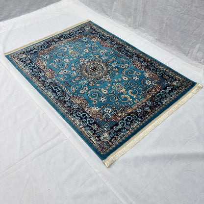 Turkish Rug – Sapphire Palace Collection – Turquoise Blue Elegance