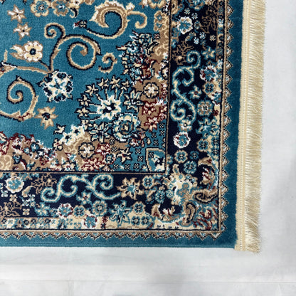 Turkish Rug – Sapphire Palace Collection – Turquoise Blue Elegance
