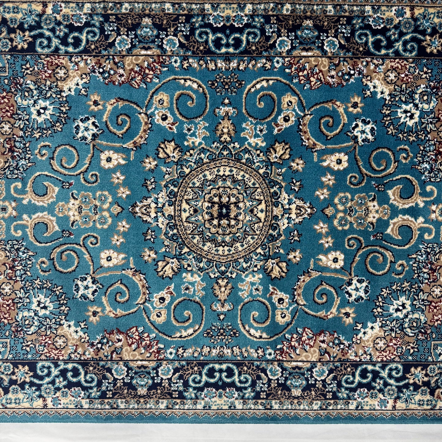 Turkish Rug – Sapphire Palace Collection – Turquoise Blue Elegance