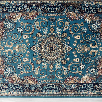 Turkish Rug – Sapphire Palace Collection – Turquoise Blue Elegance