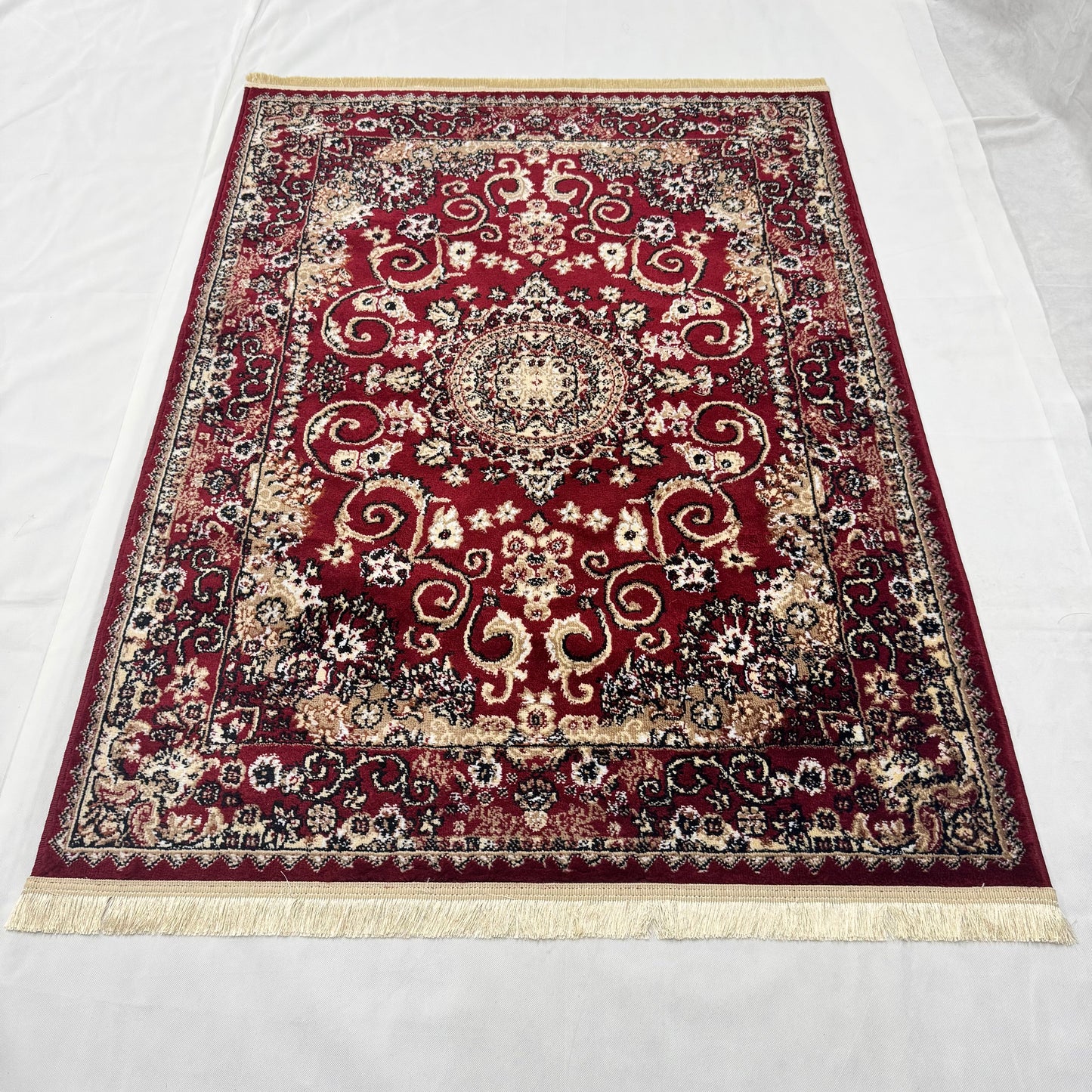 Turkish Rug – Crimson Majesty Collection – Deep Red Luxury