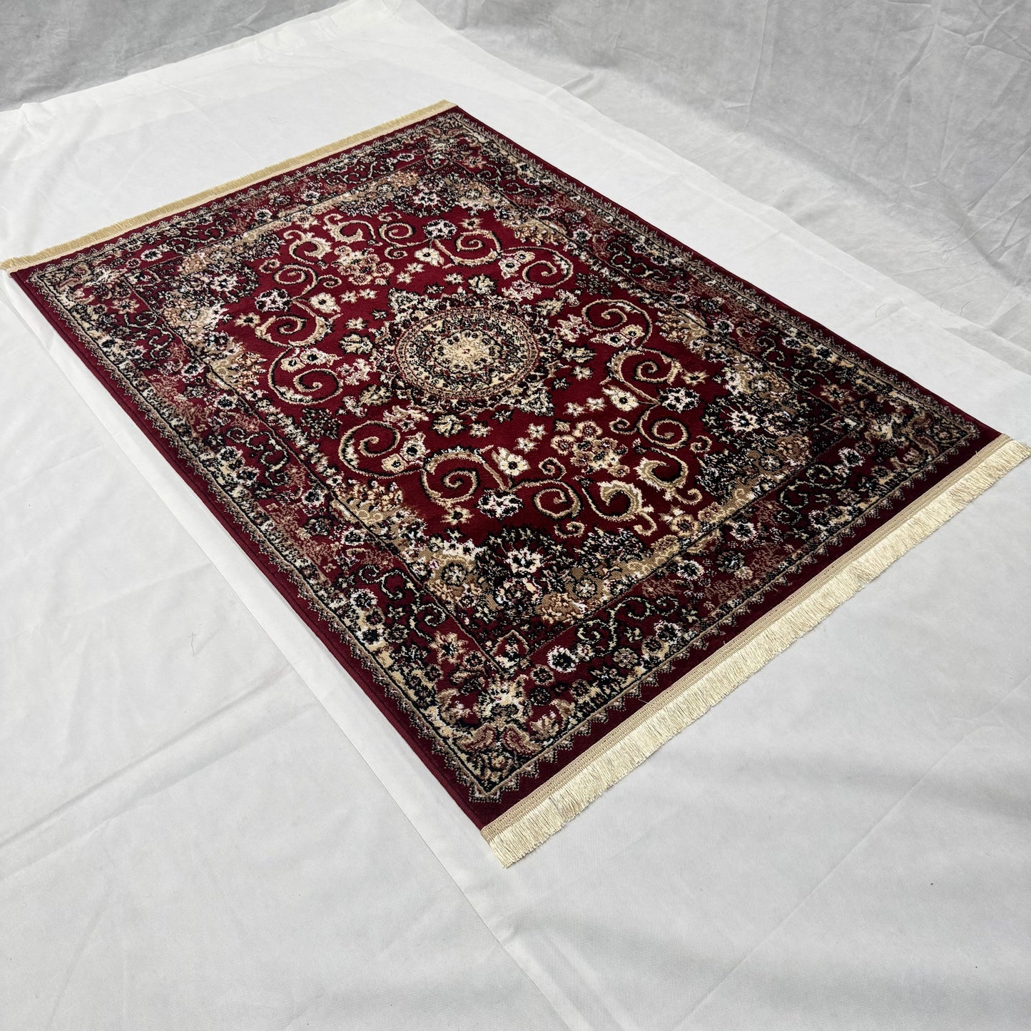 Turkish Rug – Crimson Majesty Collection – Deep Red Luxury