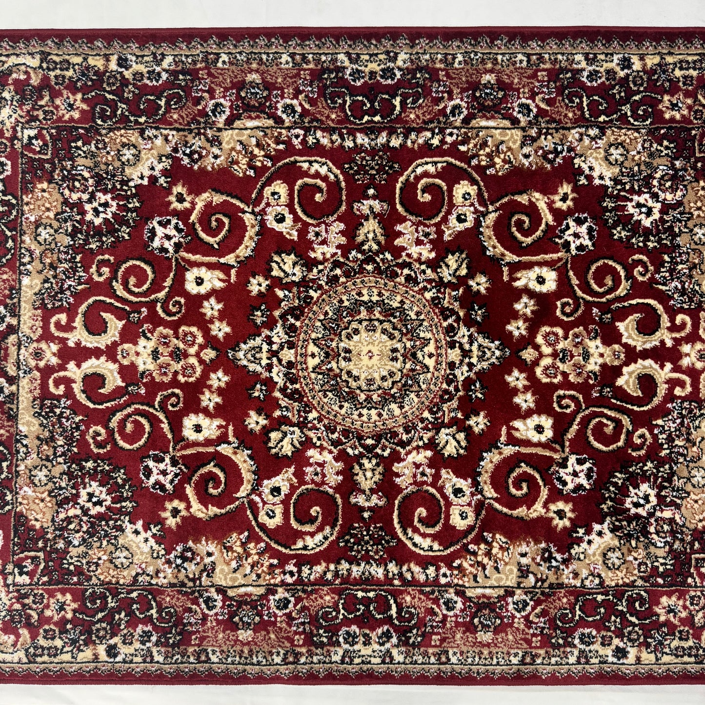Turkish Rug – Crimson Majesty Collection – Deep Red Luxury