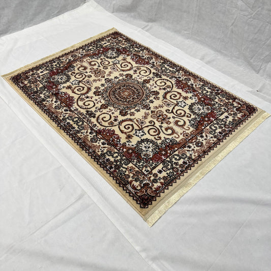 Turkish Rug – Golden Aura Collection – Beige Luxury Medallion