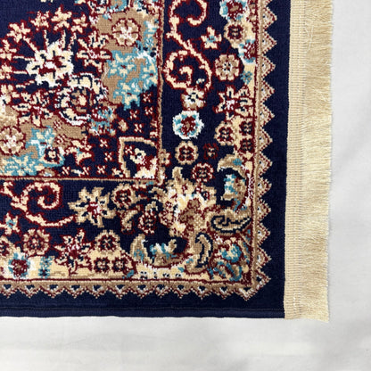 Turkish Rug – Midnight Royale Collection – Navy Blue Luxury Medallion