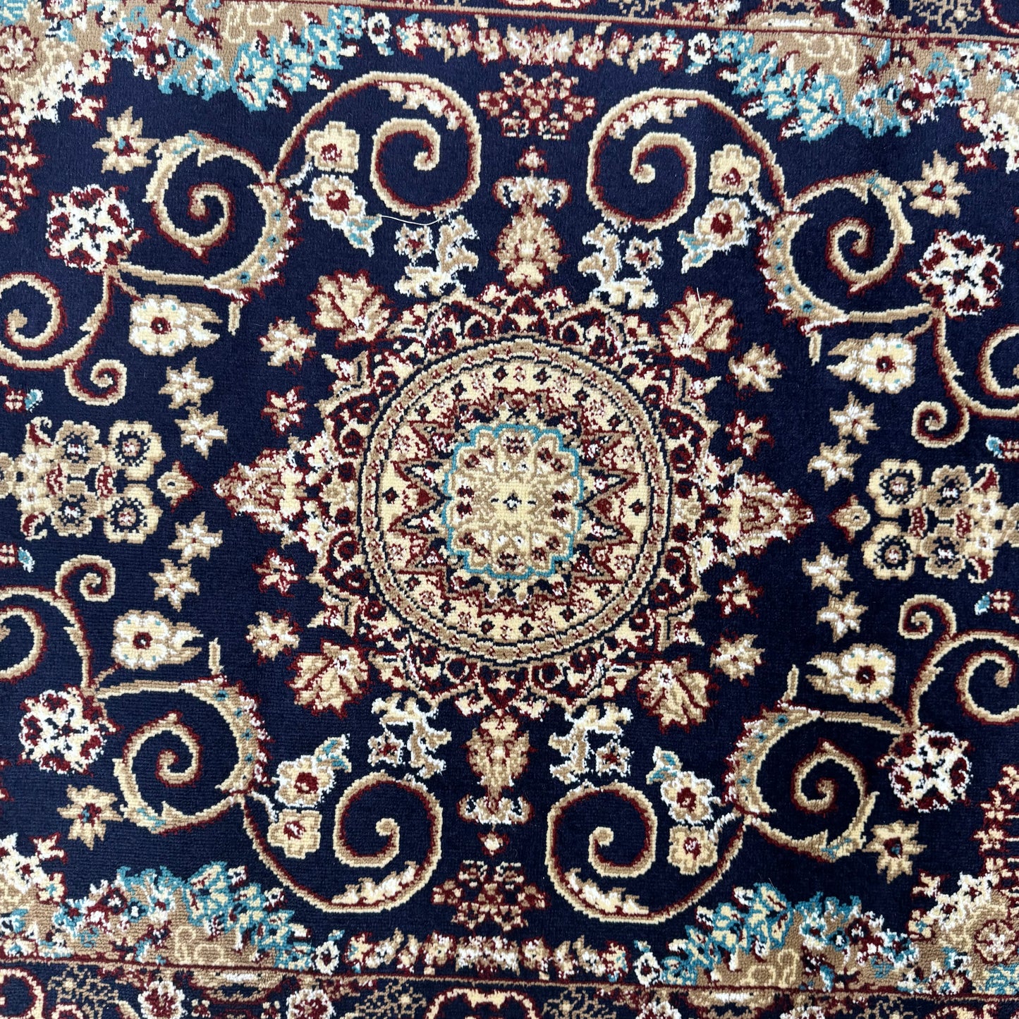 Turkish Rug – Midnight Royale Collection – Navy Blue Luxury Medallion