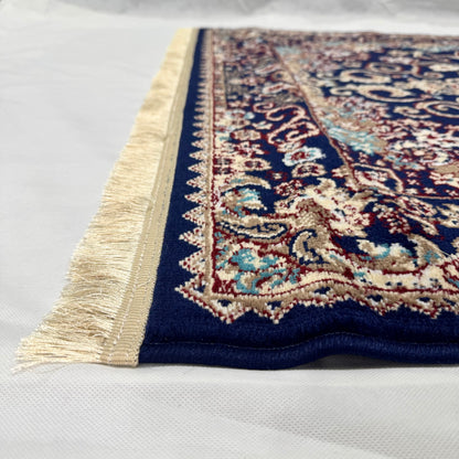 Turkish Rug – Midnight Royale Collection – Navy Blue Luxury Medallion