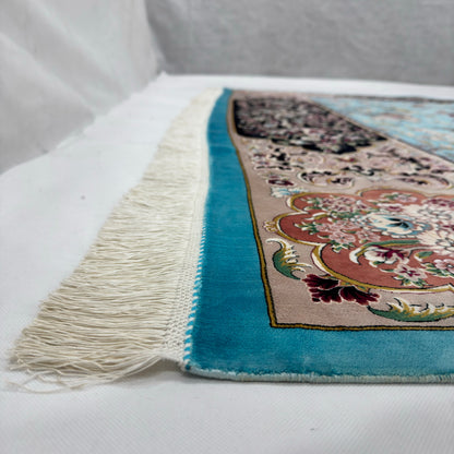 Persian Hunting Scene Pure Silk Abresham Rug 8 ft x 11 ft | 1600 Reed