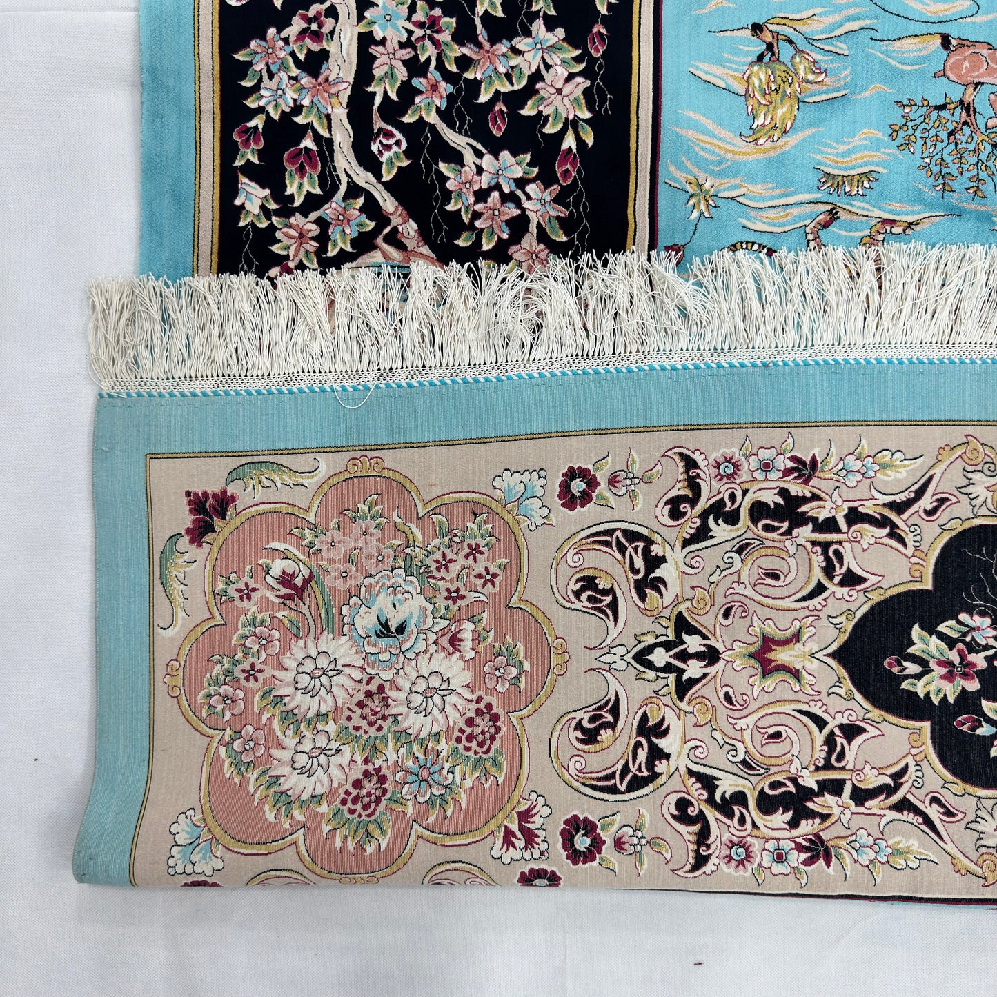 Persian Hunting Scene Pure Silk Abresham Rug 8 ft x 11 ft | 1600 Reed