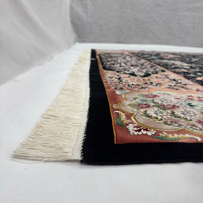 Persian Hunting Shekargh Pure Silk Abresham Rug 8 ft x 11 ft | 1600 Reed