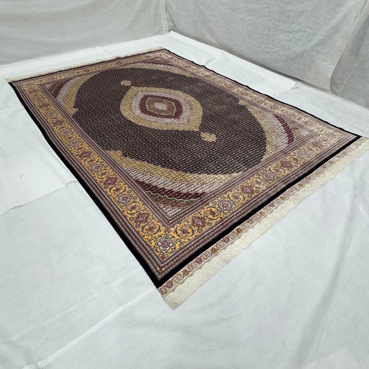 Persian Hunting Silk Rug 8 ft x 11 ft | Pure Silk Abresham 1600 Reed