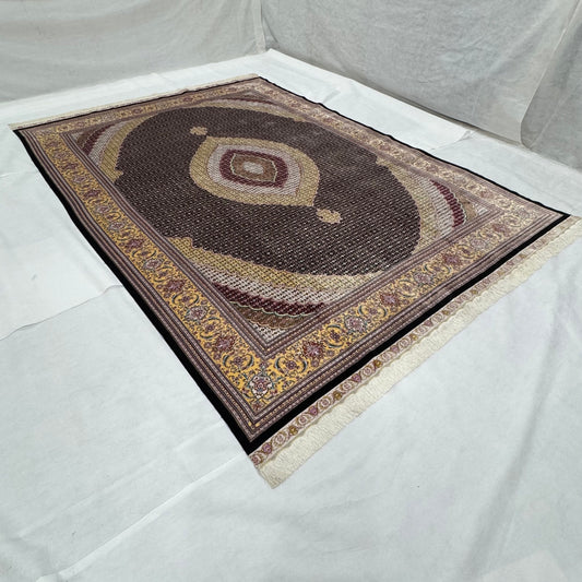 Persian Hunting Silk Rug 8 ft x 11 ft | Pure Silk Abresham 1600 Reed