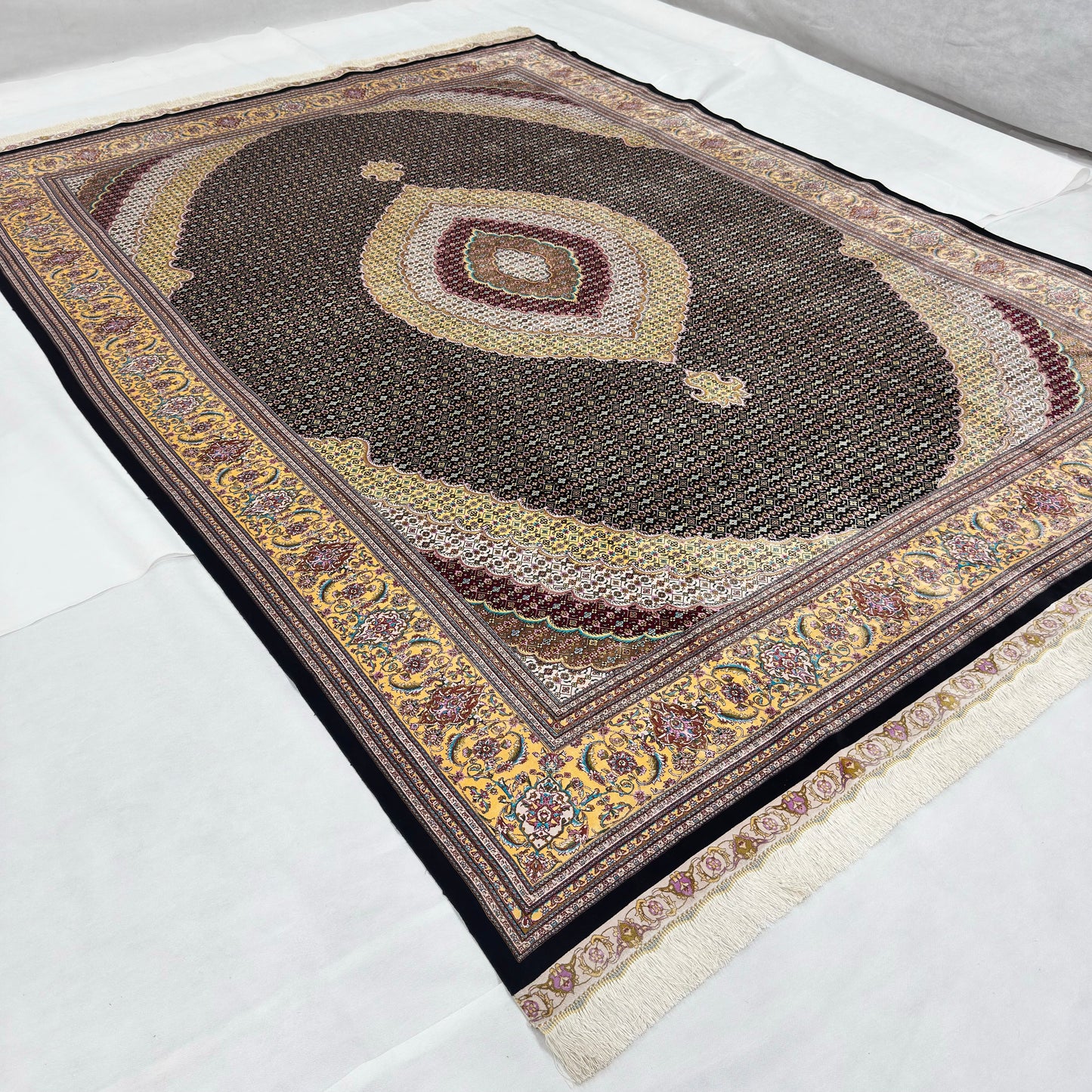 Persian Hunting Silk Rug 8 ft x 11 ft | Pure Silk Abresham 1600 Reed