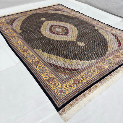 Persian Hunting Silk Rug 8 ft x 11 ft | Pure Silk Abresham 1600 Reed