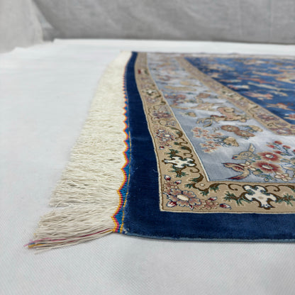 Persian Hunting Shekargh Pure Silk Abresham Rug 7 ft x 10 ft | 1600 Reed