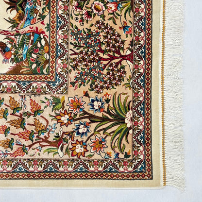 Persian Tree of Life Silk Rug 7 ft x 10 ft | Pure Silk Abresham 1600 Reed