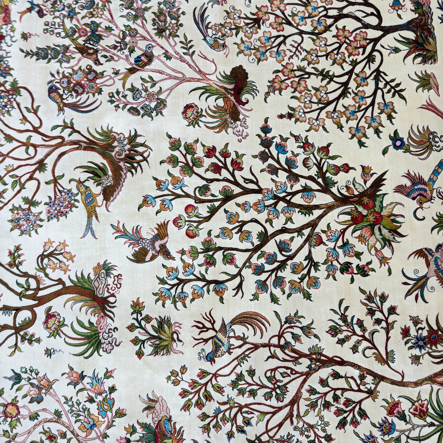 Persian Tree of Life Silk Rug 7 ft x 10 ft | Pure Silk Abresham 1600 Reed