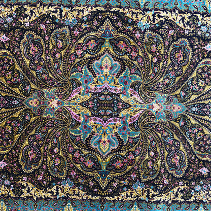 Persian Silk Medallion Rug 5 ft x 8 ft | 1600 Reed Pure Silk Abresham