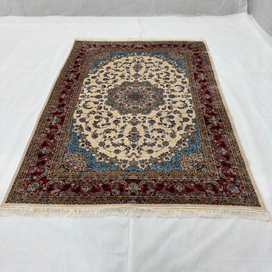 Persian Silk Isfahan Rug 5 ft x 8 ft | 1600 Reed Pure Silk Abresham