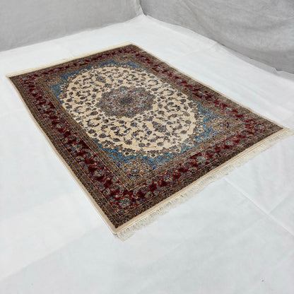 Persian Silk Isfahan Rug 5 ft x 8 ft | 1600 Reed Pure Silk Abresham