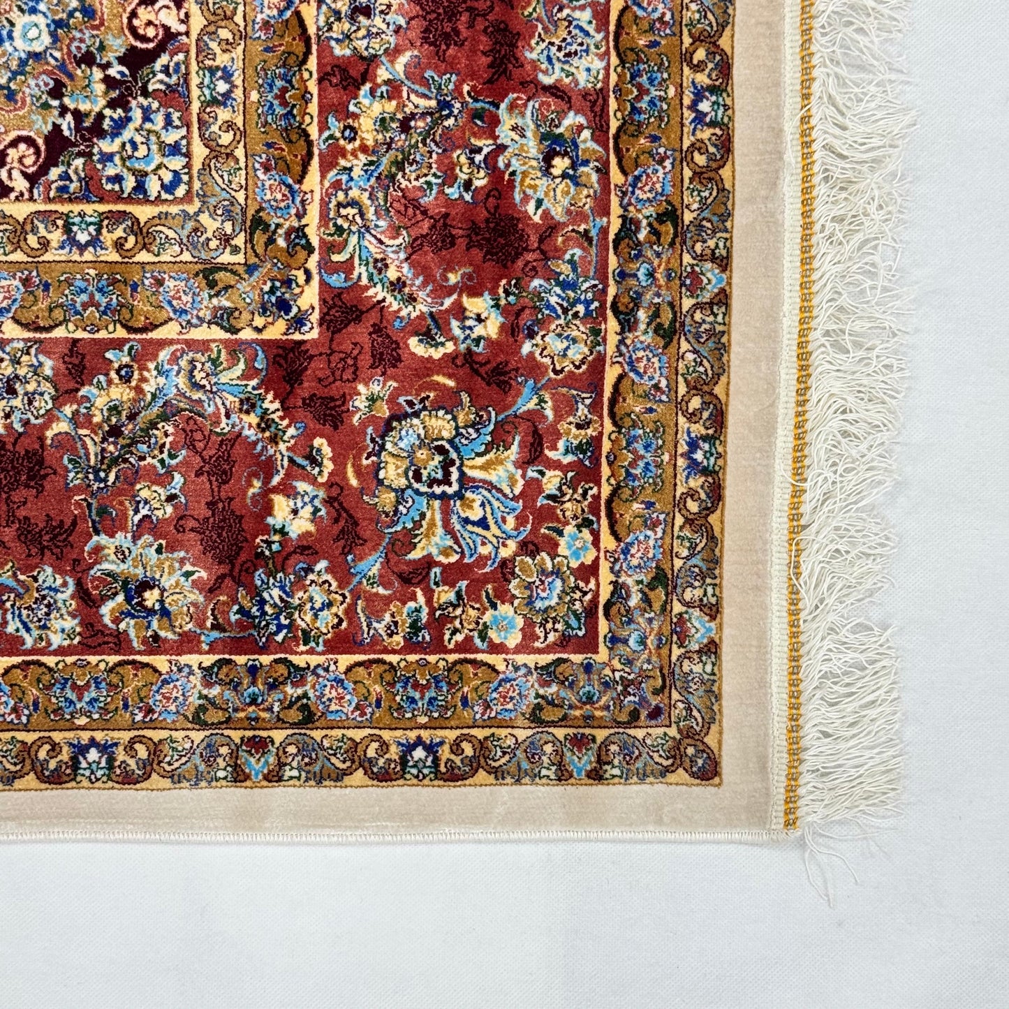 Persian Silk Isfahan Rug 5 ft x 8 ft | 1600 Reed Pure Silk Abresham