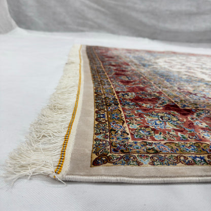 Persian Silk Isfahan Rug 5 ft x 8 ft | 1600 Reed Pure Silk Abresham