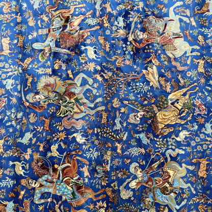 Persian Silk Hunt Scene Rug 5 ft x 8 ft | 1600 Reed Pure Silk Abresham