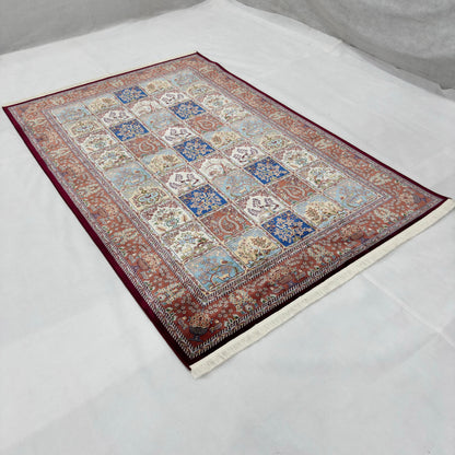 Persian Garden Panel Silk Rug | Pure Silk Abresham | 5 ft x 8 ft
