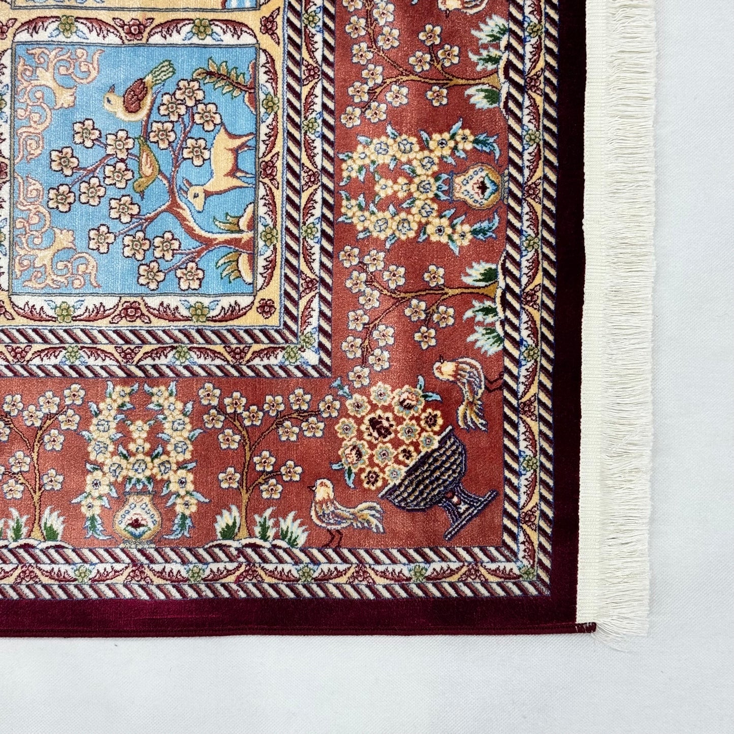 Persian Garden Panel Silk Rug | Pure Silk Abresham | 5 ft x 8 ft