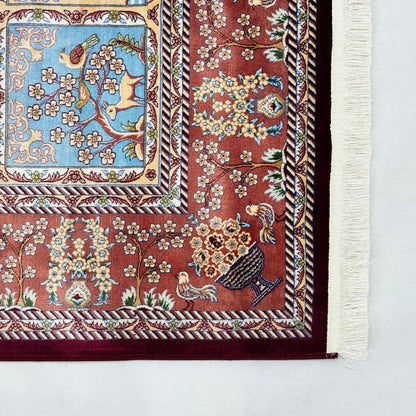 Persian Garden Panel Silk Rug | Pure Silk Abresham | 5 ft x 8 ft