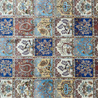 Persian Garden Panel Silk Rug | Pure Silk Abresham | 5 ft x 8 ft