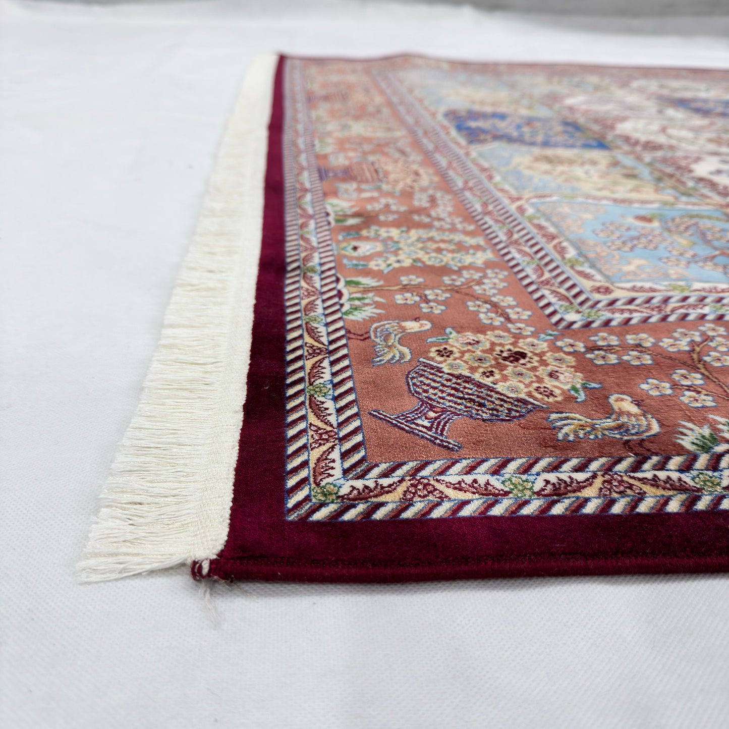 Persian Garden Panel Silk Rug | Pure Silk Abresham | 5 ft x 8 ft