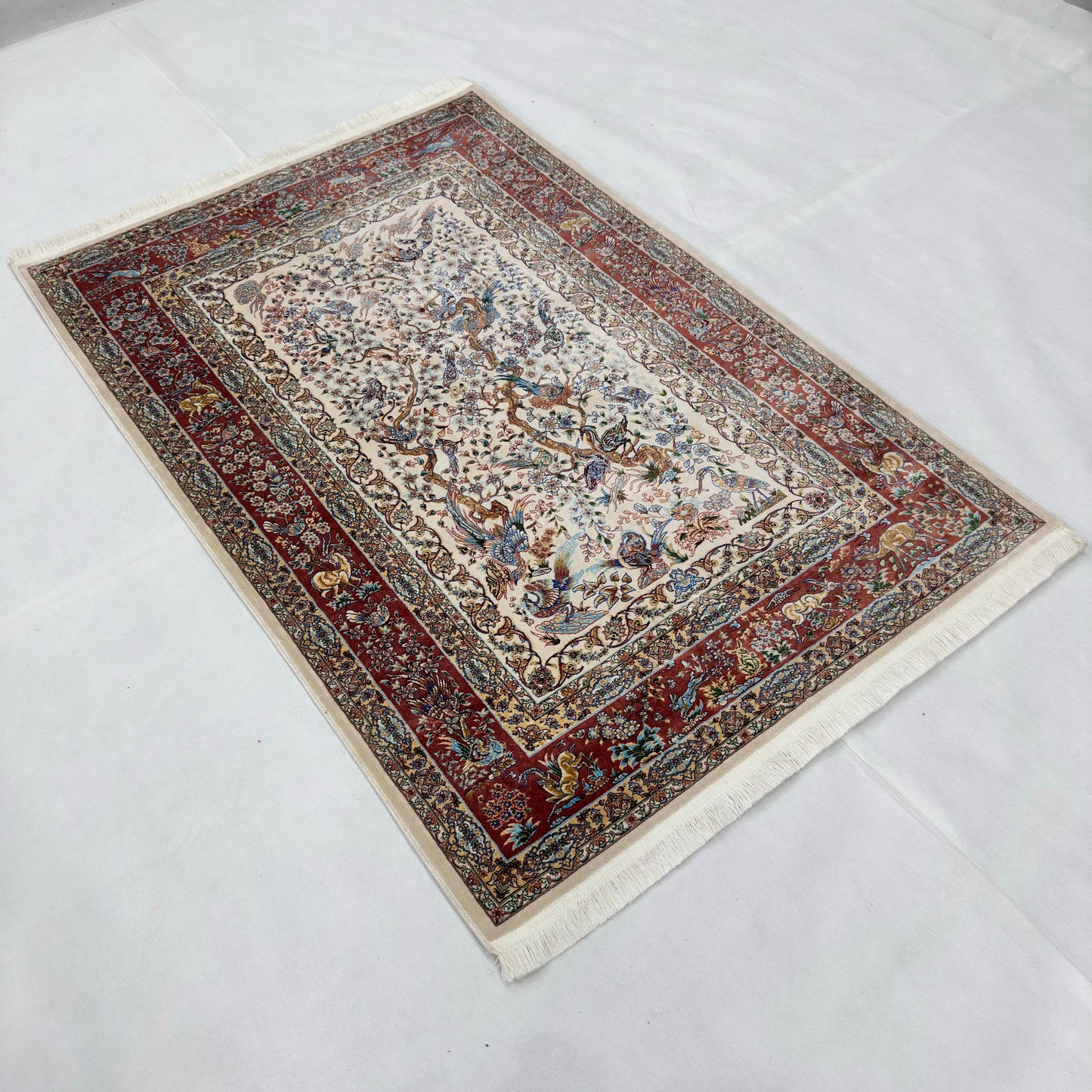Persian Silk Garden of Paradise Rug 3 ft x 5 ft | 1600 Reeds