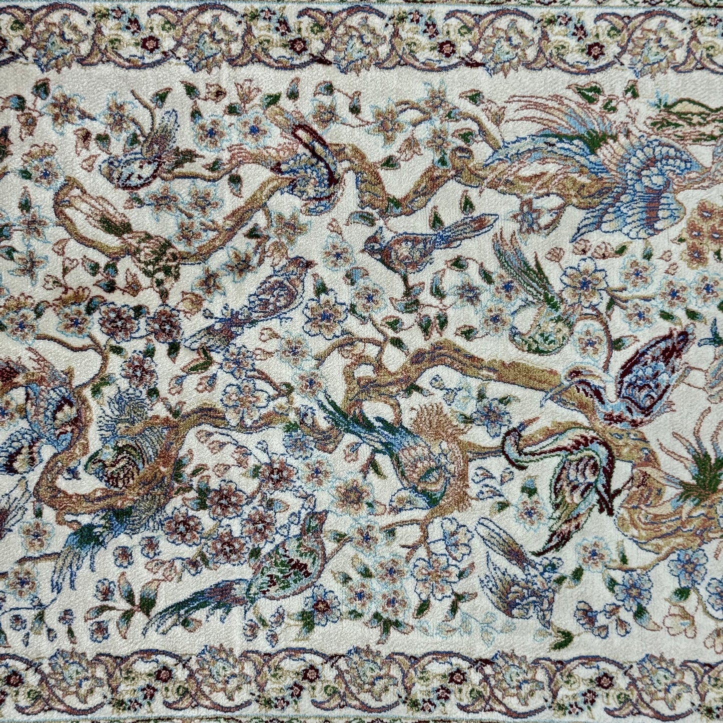 Persian Silk Bird of Paradise Rug 2.5 ft x 4 ft | 1600 Reed Pure Silk