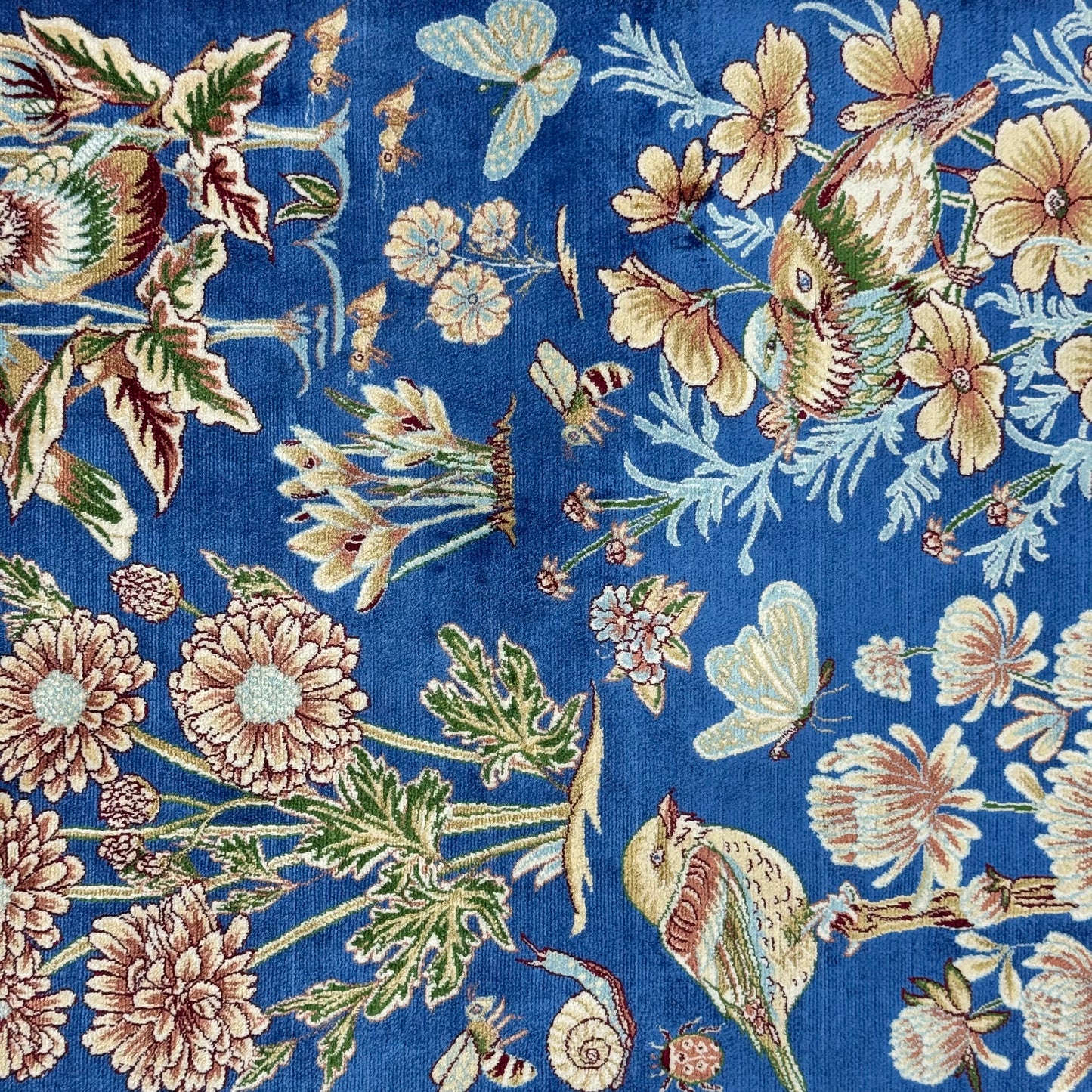 Persian Silk Garden Birds Rug 2.5 ft x 4 ft | 1600 Reeds Iranian Abresham