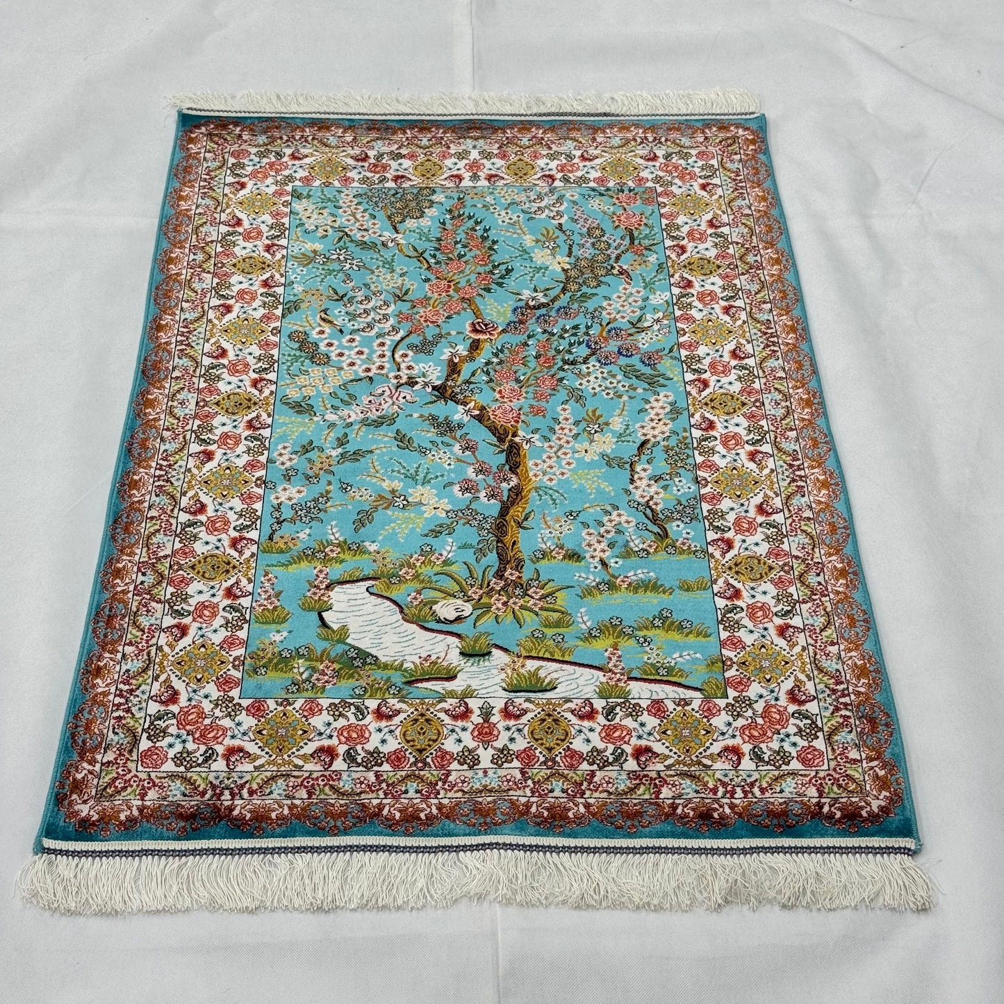 Persian Silk Tree of Life Rug 2.5 ft x 4 ft | Pure Silk Abresham 1600 Reeds