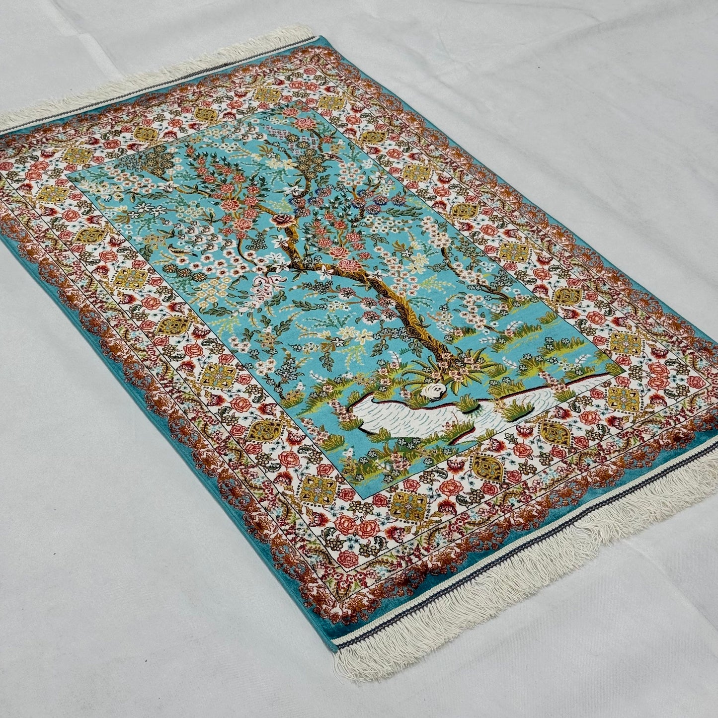 Persian Silk Tree of Life Rug 2.5 ft x 4 ft | Pure Silk Abresham 1600 Reeds
