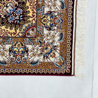 Persian Silk Abresham Rug 4 ft x 6 ft | 1600 Reed Machine-Made Iran
