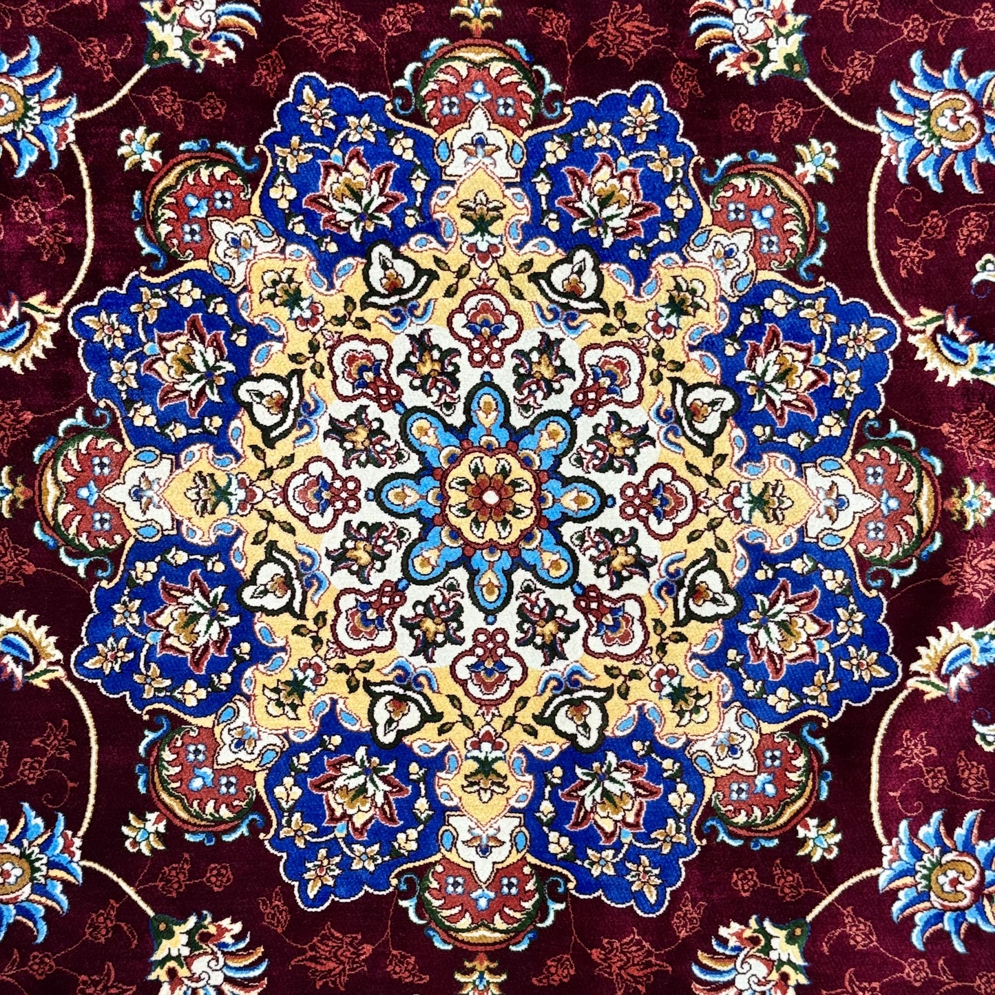 Persian Silk Abresham Rug 4 ft x 6 ft | 1600 Reed Machine-Made Iran