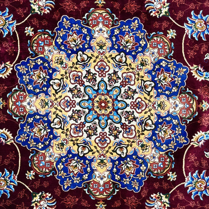 Persian Silk Abresham Rug 4 ft x 6 ft | 1600 Reed Machine-Made Iran