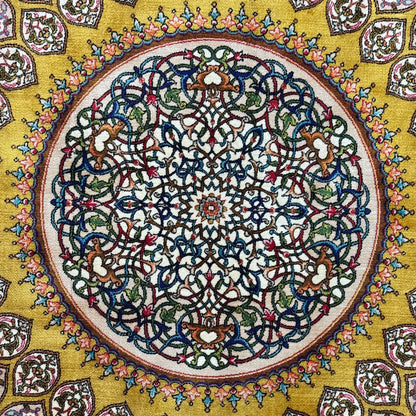 Persian Silk Isfahan Medallion Rug 4 ft x 6 ft | Pure Silk Abresham