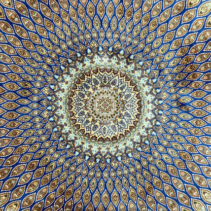 Persian Silk Medallion Rug 4 ft x 6 ft | 1600 Reed Pure Silk Abresham