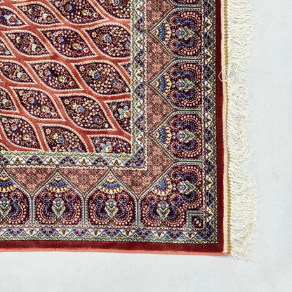 Persian Silk Medallion Rug 4 ft x 6 ft | Pure Silk Abresham | 1600 Reed
