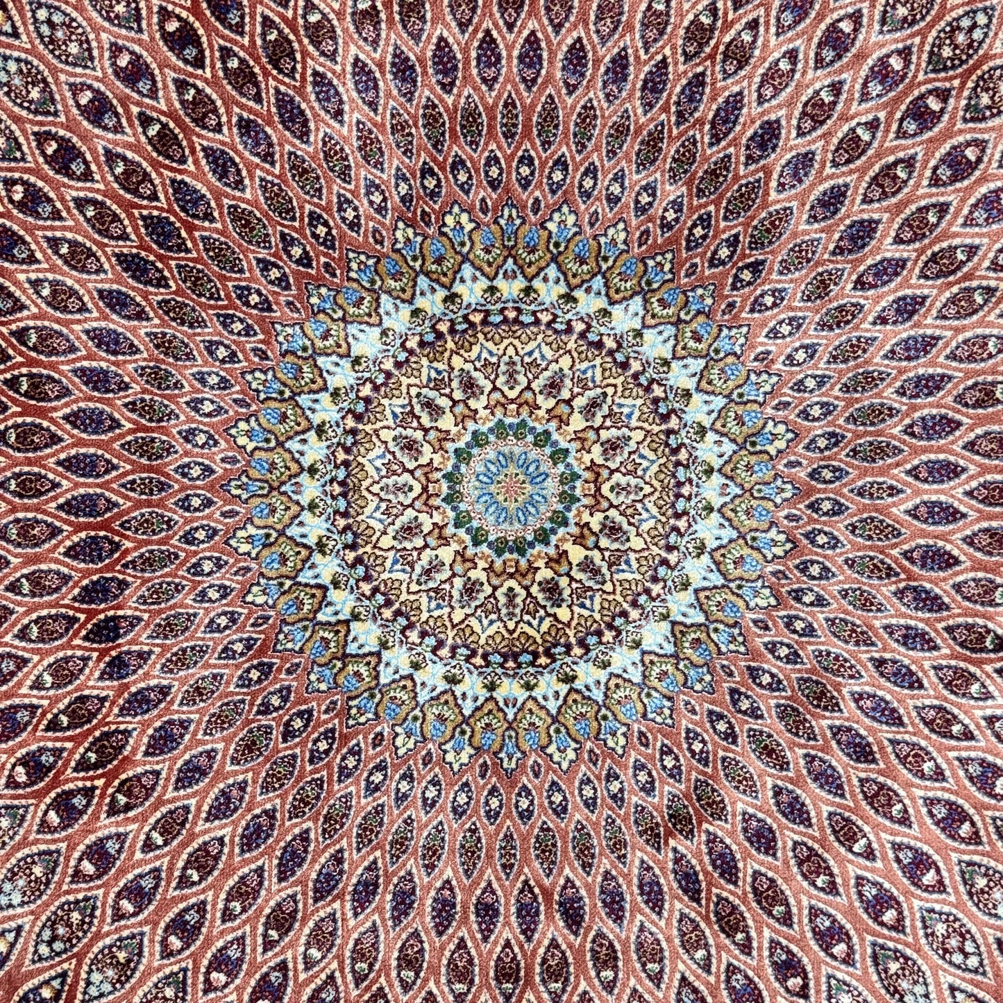 Persian Silk Medallion Rug 4 ft x 6 ft | Pure Silk Abresham | 1600 Reed