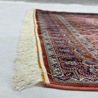 Persian Silk Medallion Rug 4 ft x 6 ft | Pure Silk Abresham | 1600 Reed