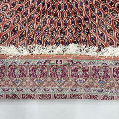 Persian Silk Medallion Rug 4 ft x 6 ft | Pure Silk Abresham | 1600 Reed