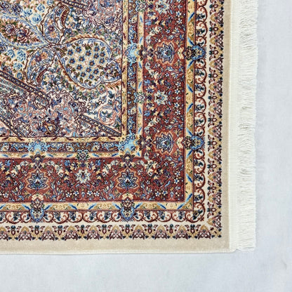 Persian Silk Abresham Rug 4 ft x 6 ft | 1600 Reed Machine-Made Iran