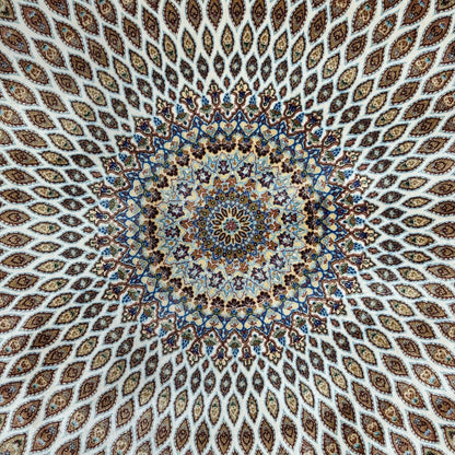 Persian Silk Gonbad Sunburst Rug 3 ft x 5 ft | 1600 Reeds