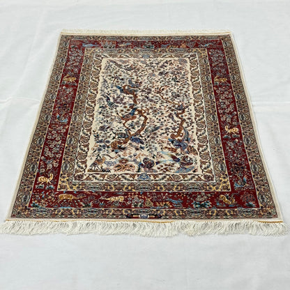 Persian Silk Birds & Flowers Rug 3 ft x 5 ft | 1600 Reeds