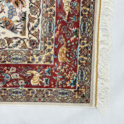 Persian Silk Birds & Flowers Rug 3 ft x 5 ft | 1600 Reeds
